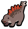 The classic sprite of the Stegosaurus