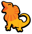 The classic sprite of the Frilled Dragon